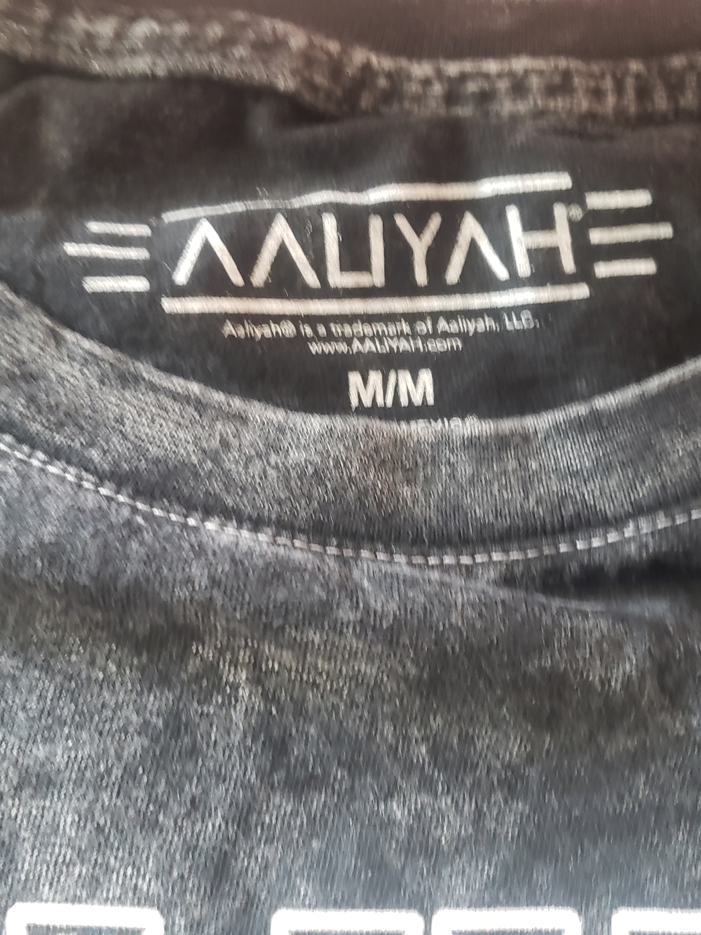Aaliyah Black Washed Graphic Tee M